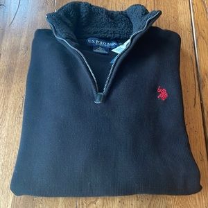 Mens 1/4 zip NWT US Polo Assn black sweater
